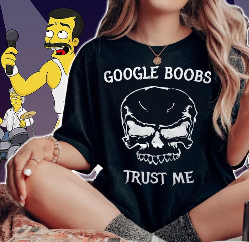 Skull google boobs trust me T-shirt t-shirt