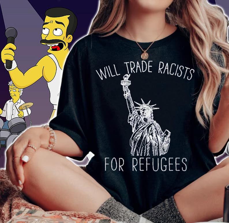 Statue Of Liberty Will Trade Racists For Refugees Pullover Shirt t-shirt