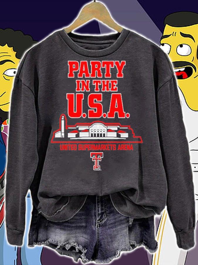 Texas Tech Party In The Usa United Supermarkets Arena T-Shirt t-shirt sweatshirt