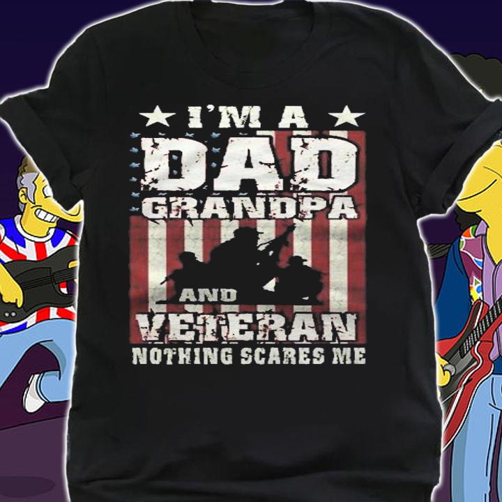 Im Dad Grandpa & Veteran Flag Soldiers Vintage Men Gift Shirt t-shirt
