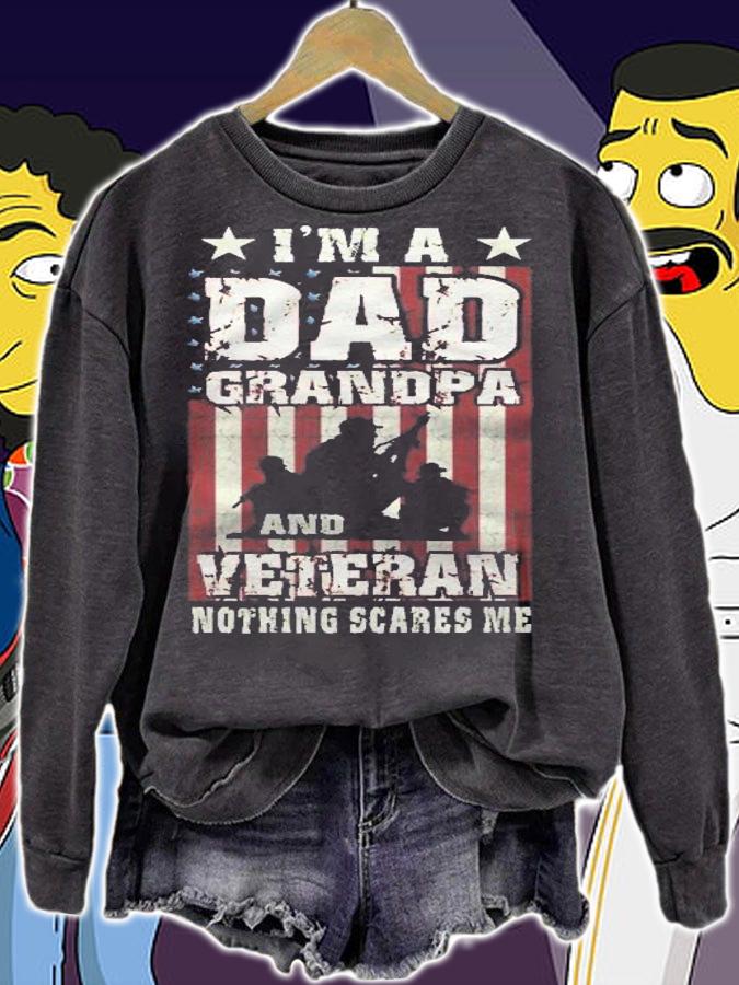Im Dad Grandpa & Veteran Flag Soldiers Vintage Men Gift Shirt t-shirt