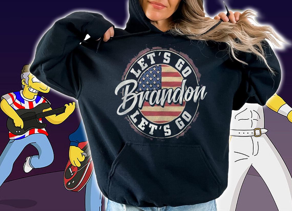 Let's Go Brandon USA Flag Vintage Circle T-Shirt t-shirt hoodie