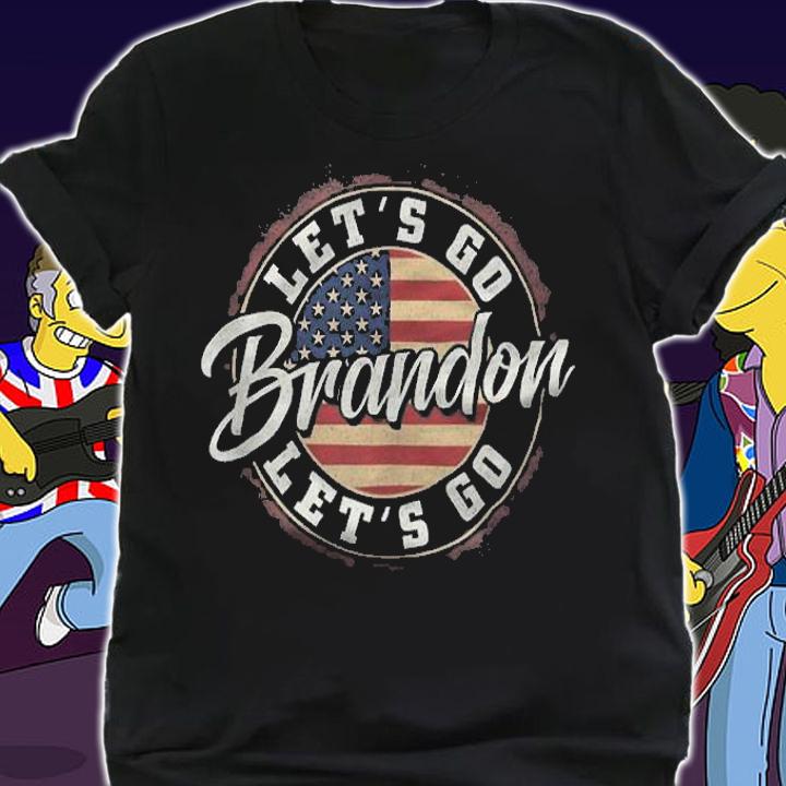 Let's Go Brandon USA Flag Vintage Circle T-Shirt t-shirt shirt