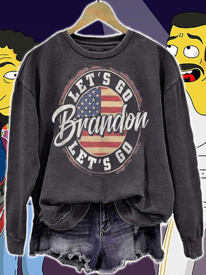 Let's Go Brandon USA Flag Vintage Circle T-Shirt t-shirt sweatshirt