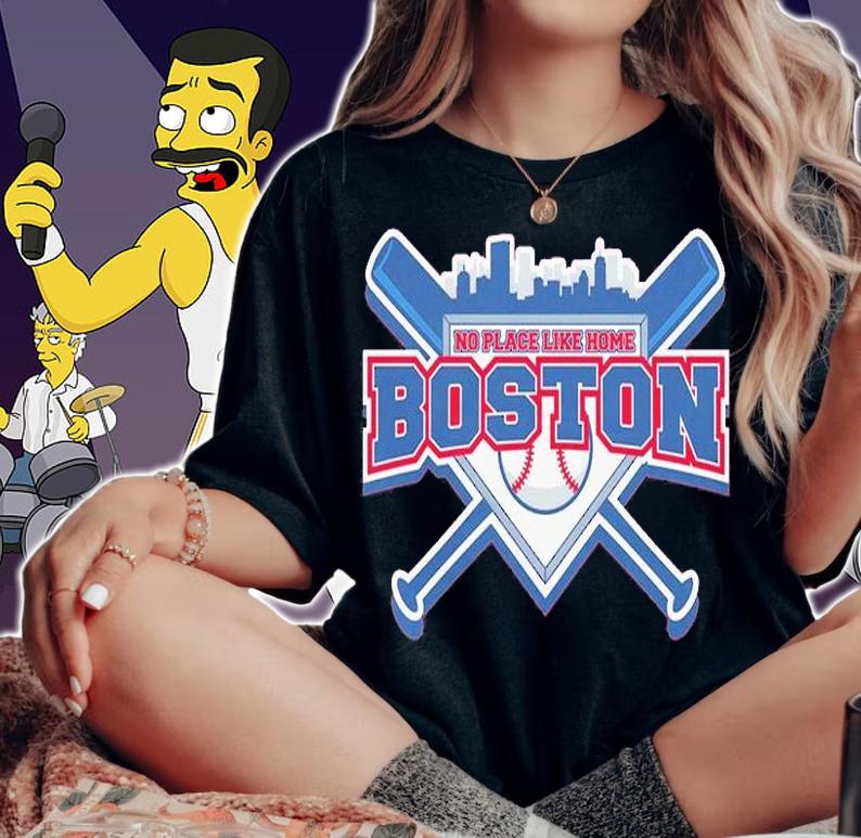 No Place Like Home Boston Baseball T-Shirt t-shirt woman shirt