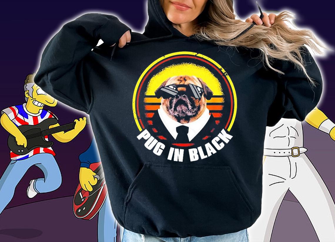 Funny Pug In Black Glasses T-Shirt t-shirt
