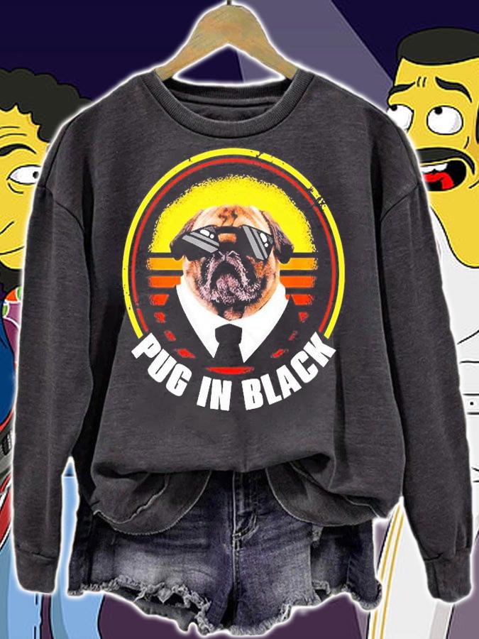 Funny Pug In Black Glasses T-Shirt t-shirt