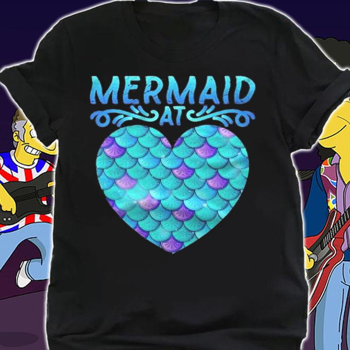 Mermaid At Heart Ocean Fish Tail Deep Sea Mermaid Shells Shirt t-shirt