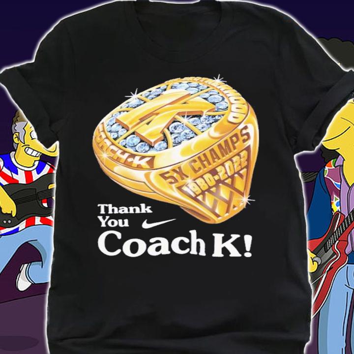 Nike Duke Blue Devils Royal Thank You Coach K Ring Shirt t-shirt shirt