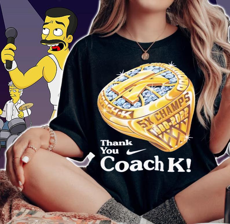 Nike Duke Blue Devils Royal Thank You Coach K Ring Shirt t-shirt woman shirt