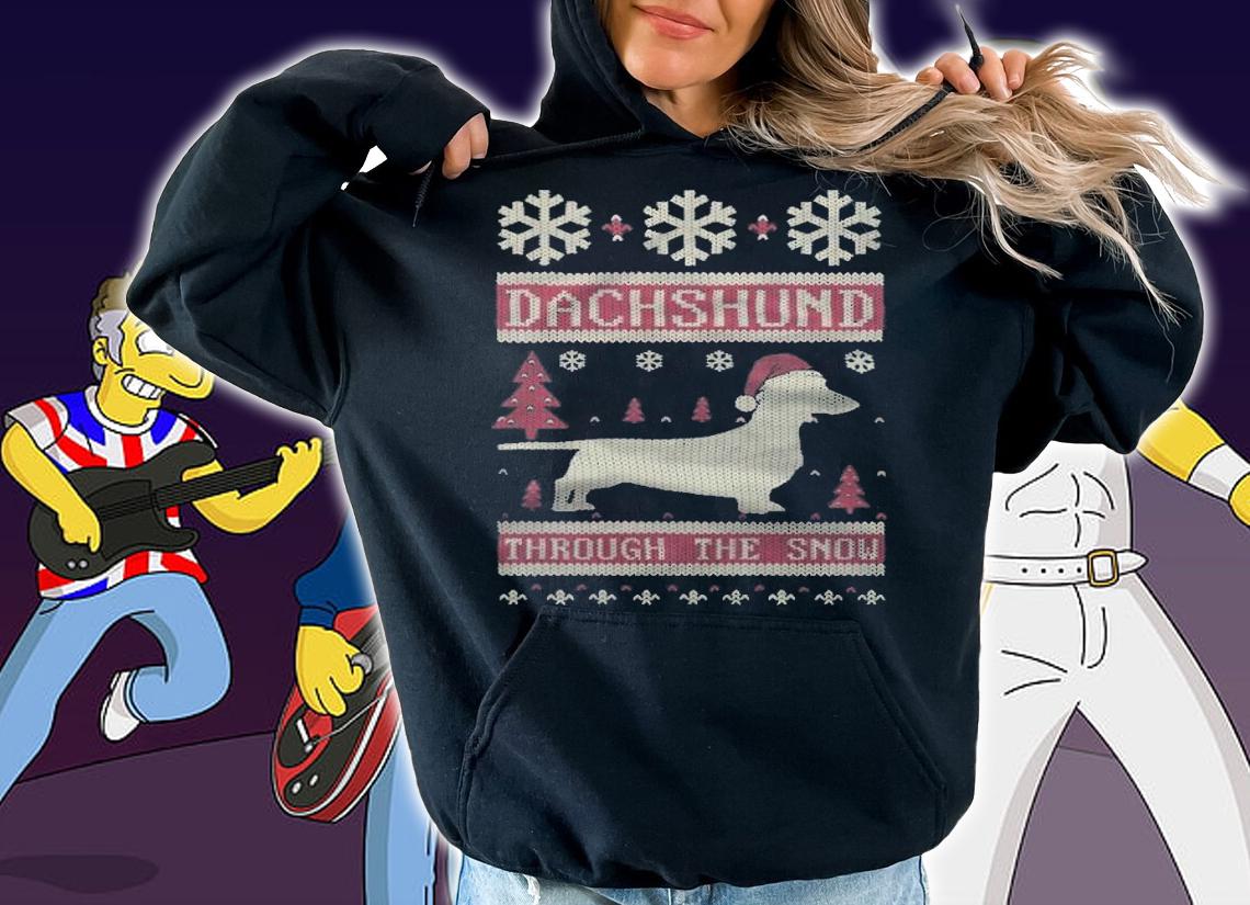 Ugly dog through the snow Christmas T-shirt t-shirt