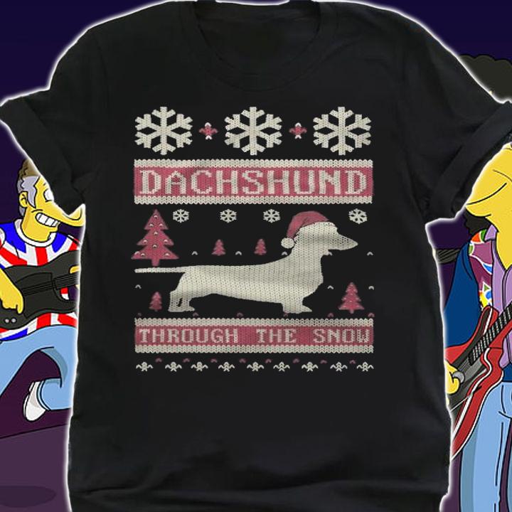 Ugly dog through the snow Christmas T-shirt t-shirt