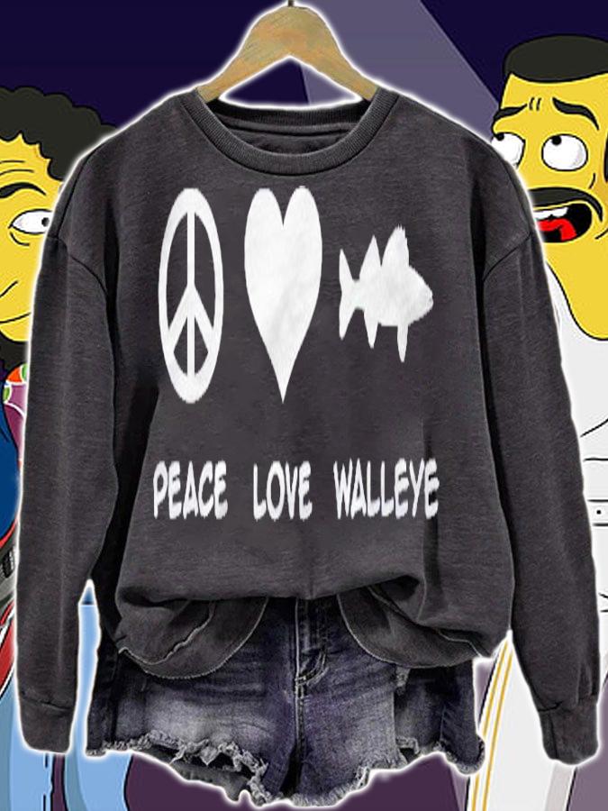 Fishing Peace Love Walleye Gift Shirt t-shirt sweatshirt
