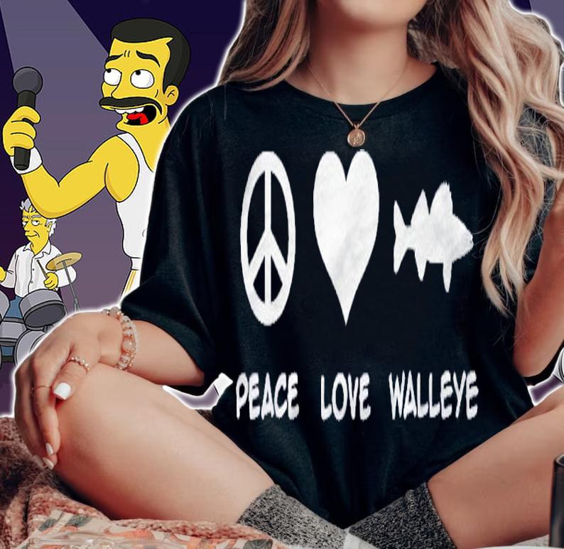 Fishing Peace Love Walleye Gift Shirt t-shirt woman shirt