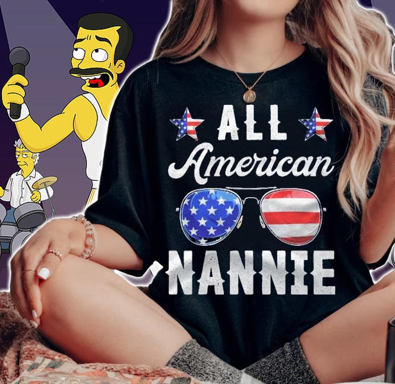 Family Shirts All American Nannie, Us 4Th Of July Patriotic Shirt t-shirt woman shirt