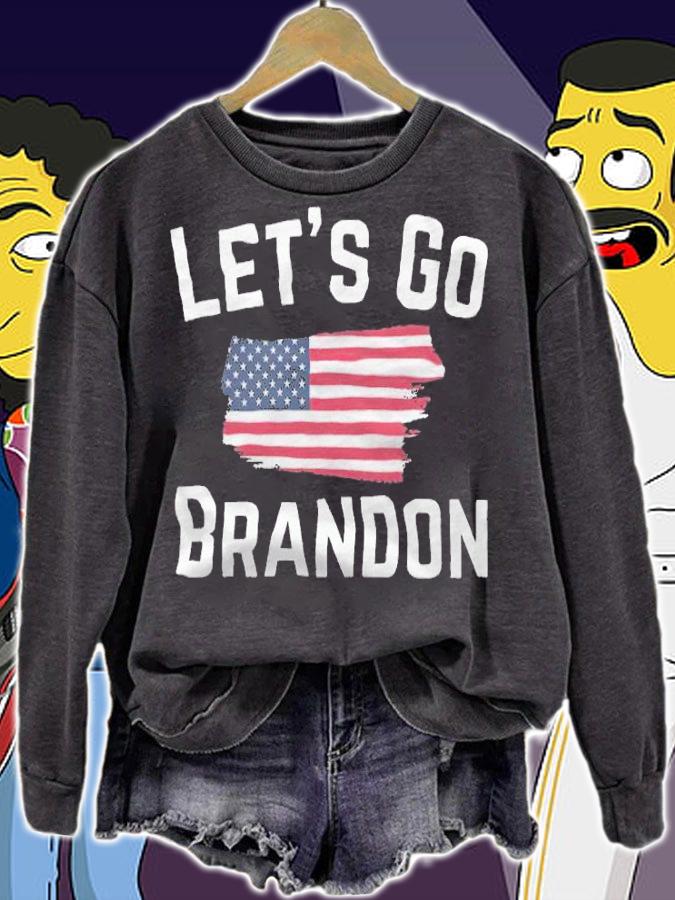 Lets Go Brandon Funny FJB American Flag T-Shirt t-shirt
