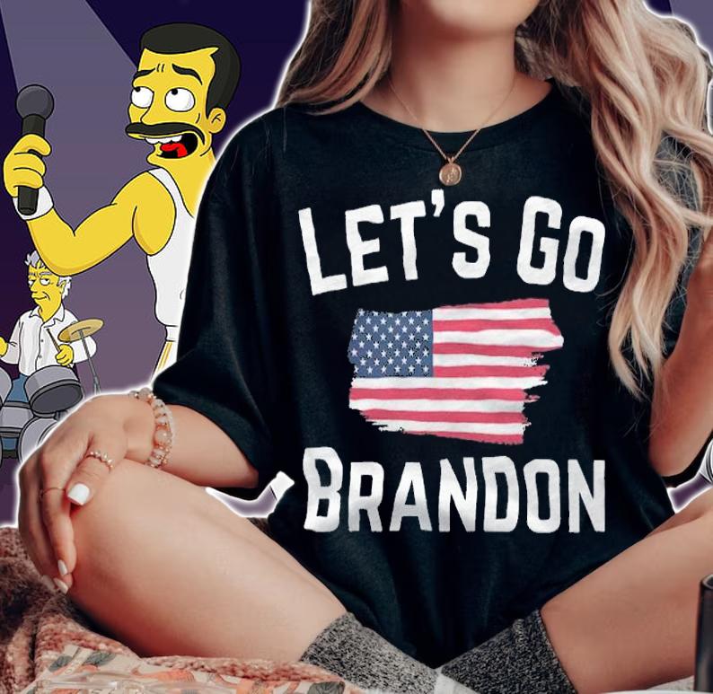 Lets Go Brandon Funny FJB American Flag T-Shirt t-shirt
