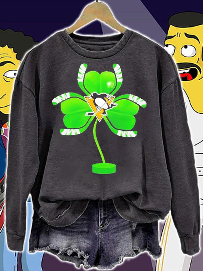 Pittsburgh Penguins Shamrock Hockey Tree St Patrick's Day T-Shirt t-shirt sweatshirt