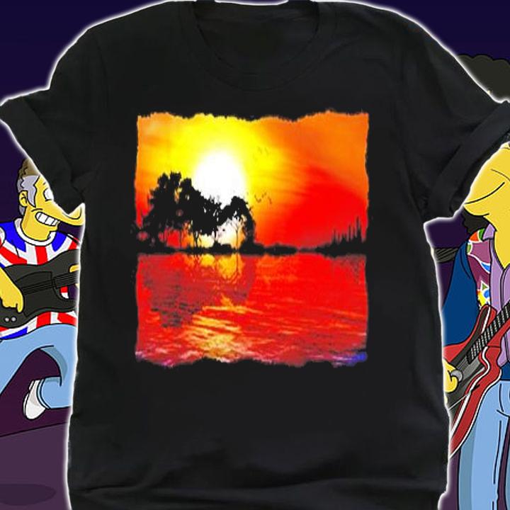 Guitar Lake Sunset Love Guitar T-Shirt t-shirt shirt