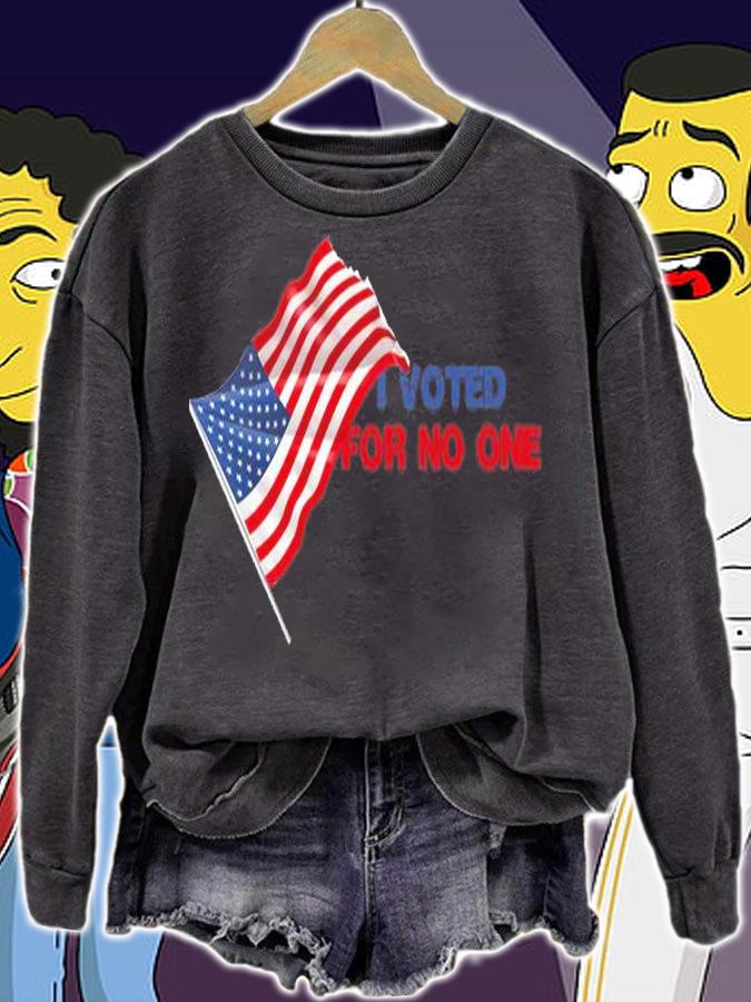 I Voted Today For No One USA Flag Vintage T-Shirt t-shirt sweatshirt