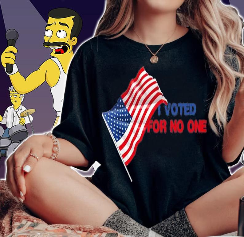 I Voted Today For No One USA Flag Vintage T-Shirt t-shirt woman shirt