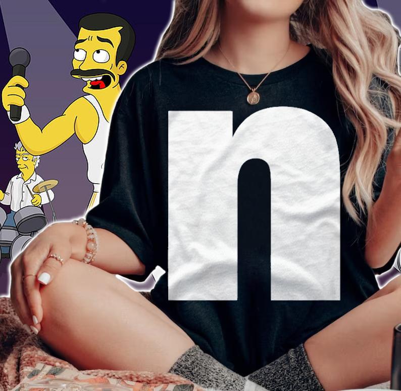 Letter N Lower Case Alphabet Spell Words Initial Shirt t-shirt woman shirt