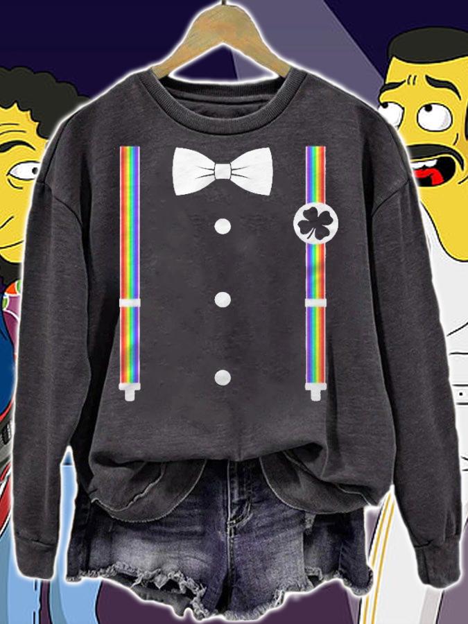 Rainbow Suspenders Bow Tie Leprechaun Costume Shirt t-shirt
