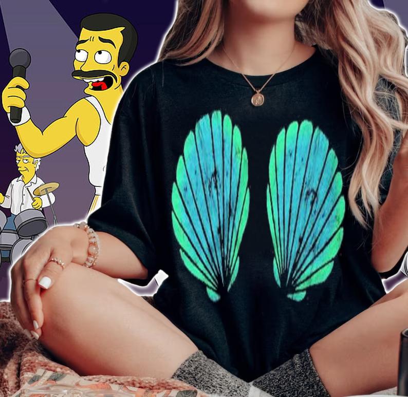 Seashell Mermaid Brassiere Bikini Bra Clam Sea Shell Pullover Shirt t-shirt woman shirt