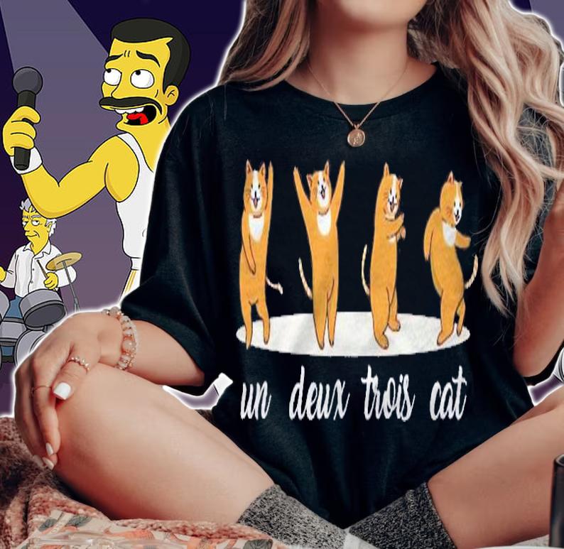 Un Deux Trois Cat, Funny Cat French Counting Gift Idea Shirt t-shirt woman shirt
