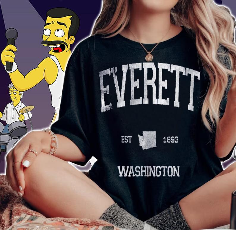 Classic Everett Washington Wa State Vintage Sports Style Shirt woman shirt