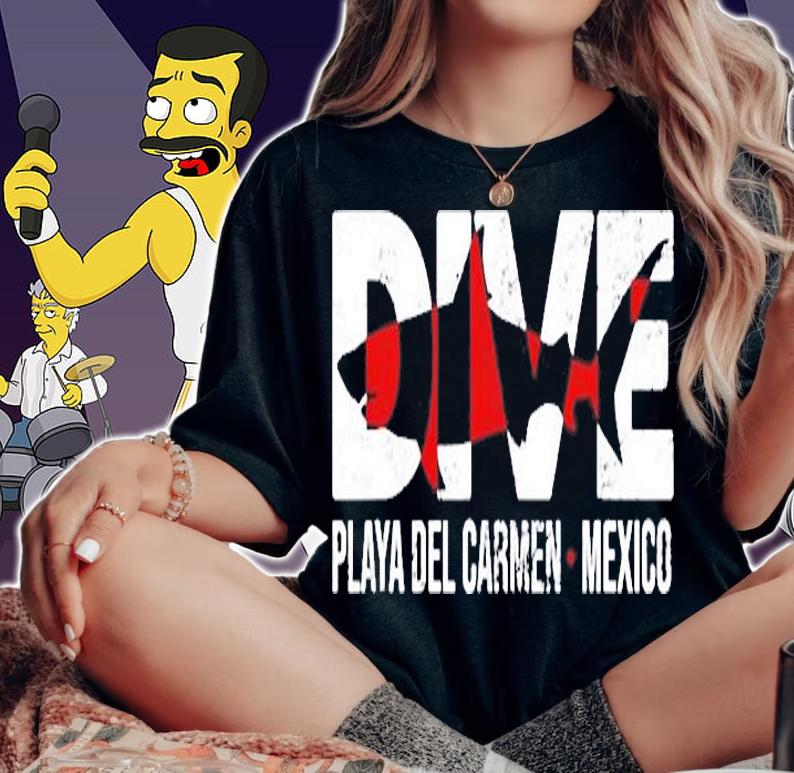 DIVE Mexico Playa Del Carmen SCUBA Diving T-Shirt woman shirt