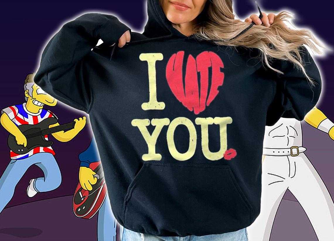 I hate you heart lips icon T-shirt hoodie