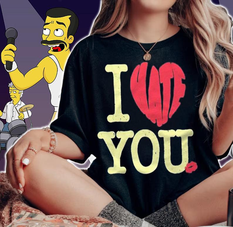 I hate you heart lips icon T-shirt woman shirt