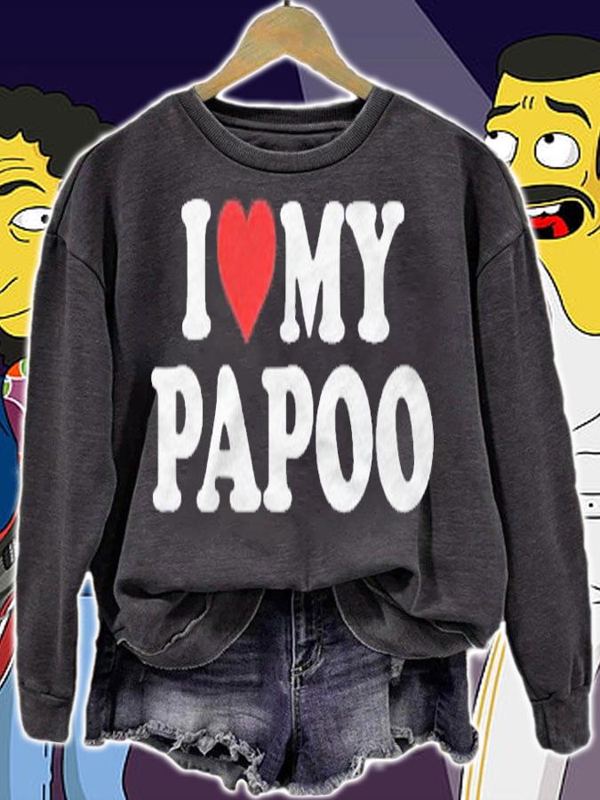 Kids I Love My Papoo Shirt Toddler Boy Girl Youth Baby Shirt