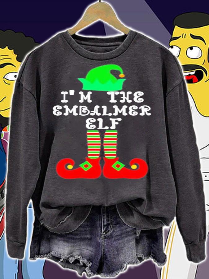 Matching Family Group Christmas Im The Embalmer Elf T-Shirt sweatshirt