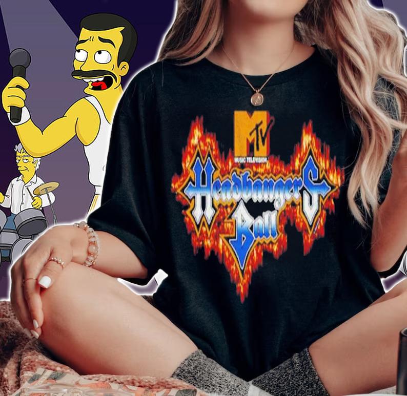 MTV Headbangers Ball Fire Logo Shirt woman shirt