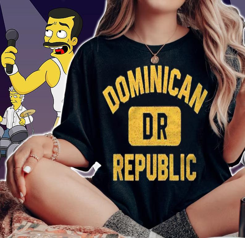 Dominican Republic Dr Distressed Amber Print T-shirt