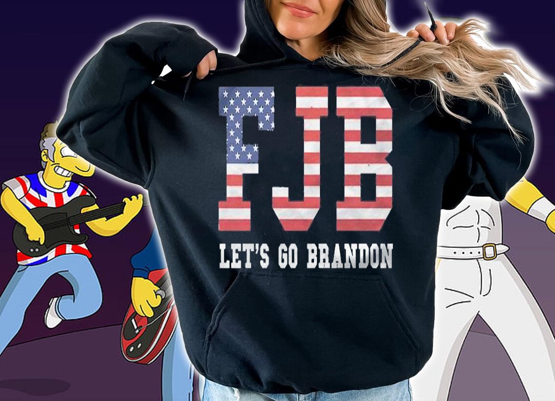Hot fJB Let's Go Brandon Conservative Anti Liberal American Flag Funny T-Shirt hoodie