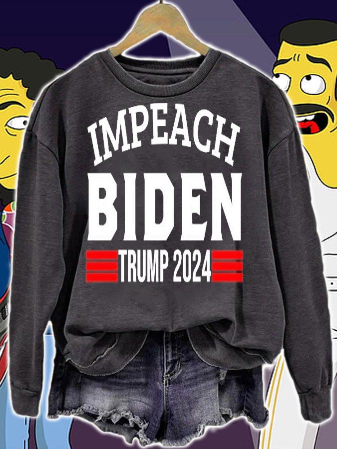 Impeach Biden Funny Anti Joe Biden Vote Trump 2024 T-Shirt sweatshirt