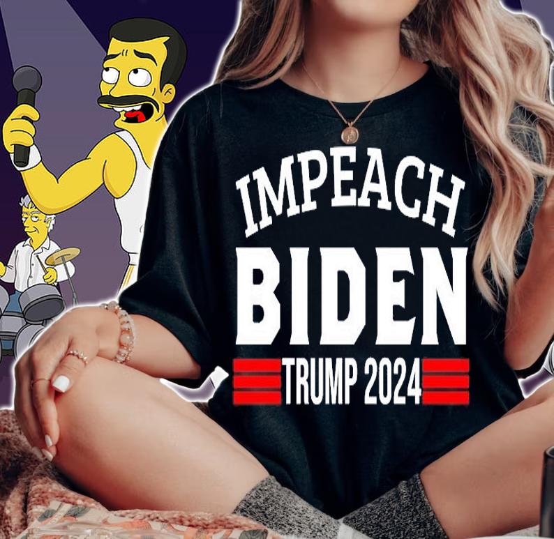 Impeach Biden Funny Anti Joe Biden Vote Trump 2024 T-Shirt woman shirt