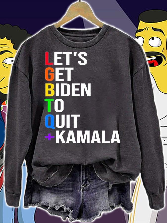Let's Get Biden To Quit + Kamala Funny Anti Liberal T-Shirt