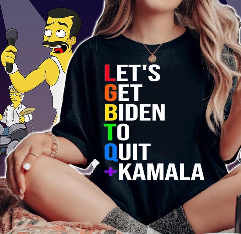 Let's Get Biden To Quit + Kamala Funny Anti Liberal T-Shirt