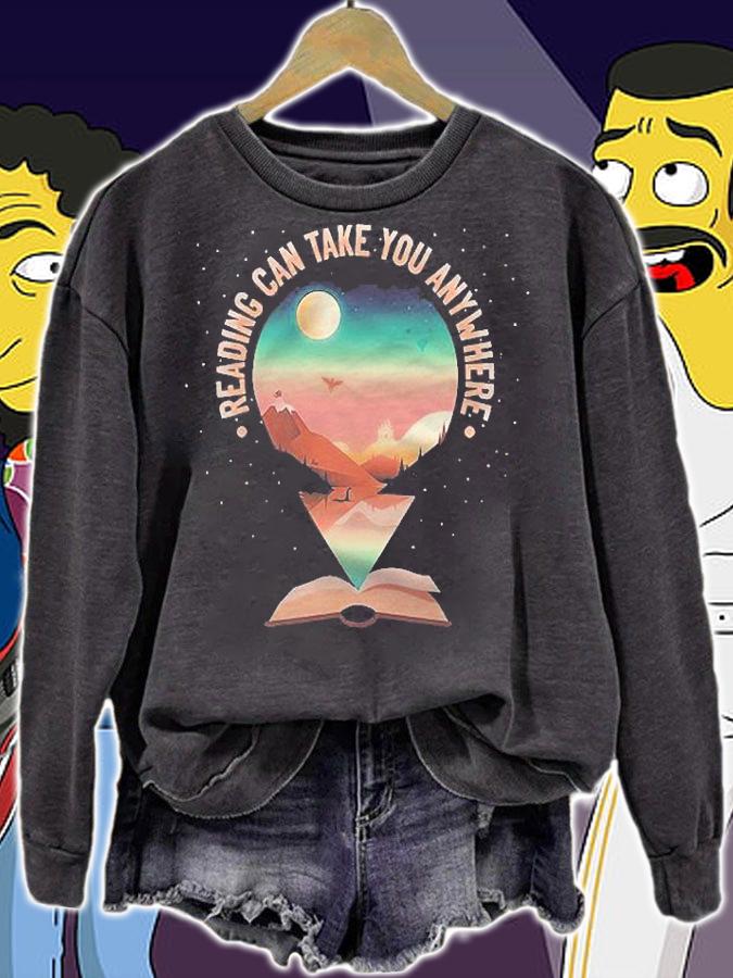Reading Can Take You Anywhere Book Reading Lover Bibliophile Shirt sweatshirt