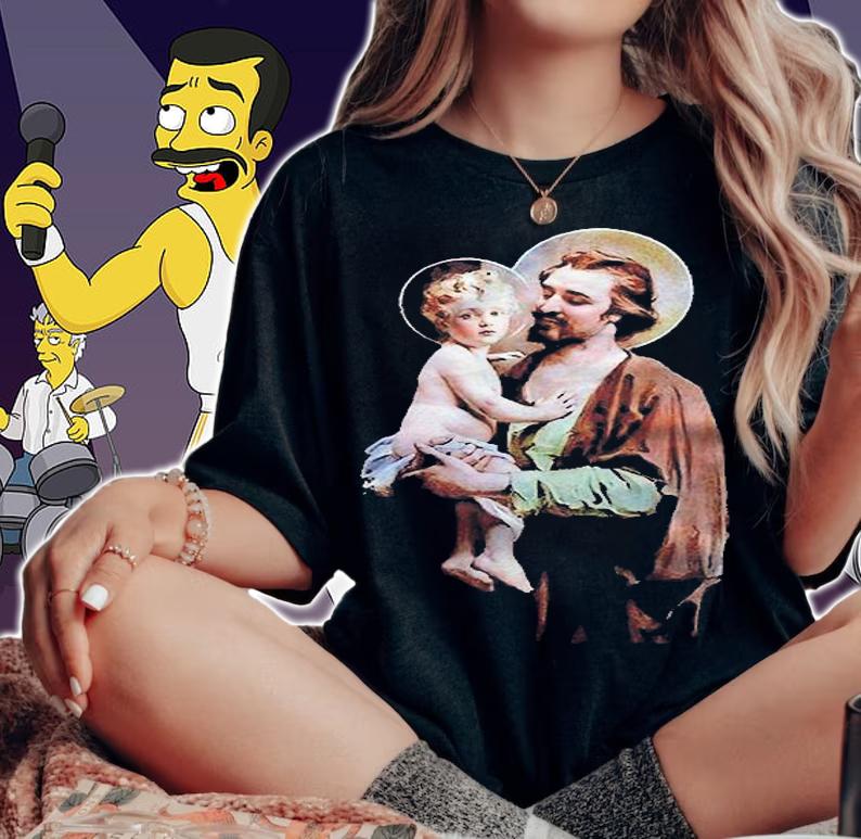 Saint Joseph And Baby Jesus Christian Shirt