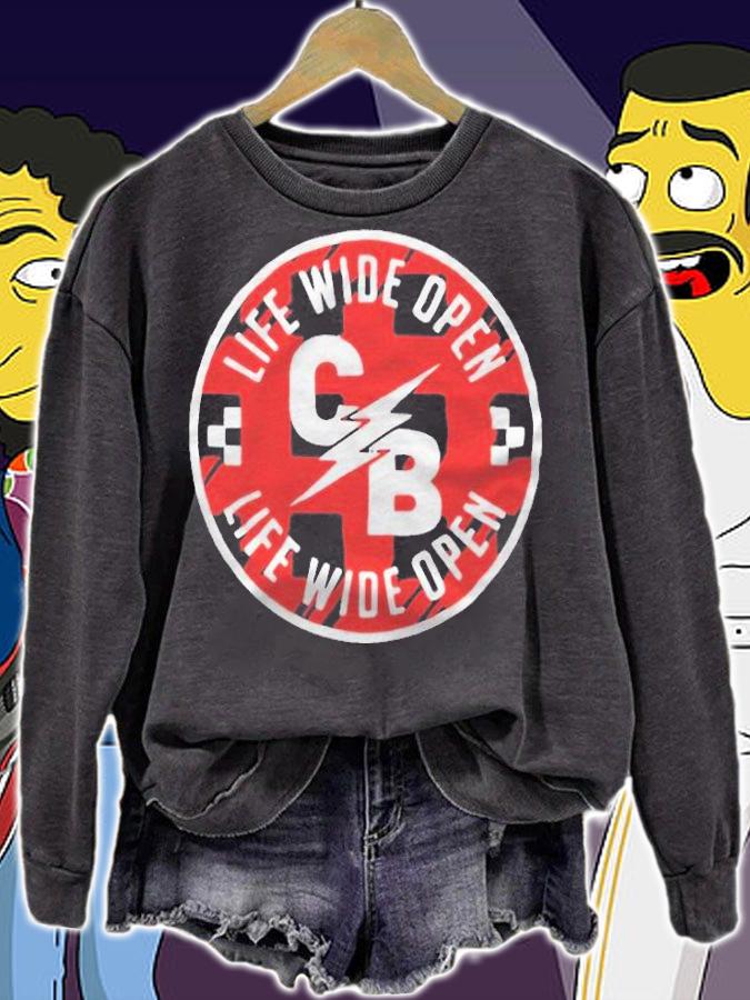 CB life wide open logo T-shirt sweatshirt