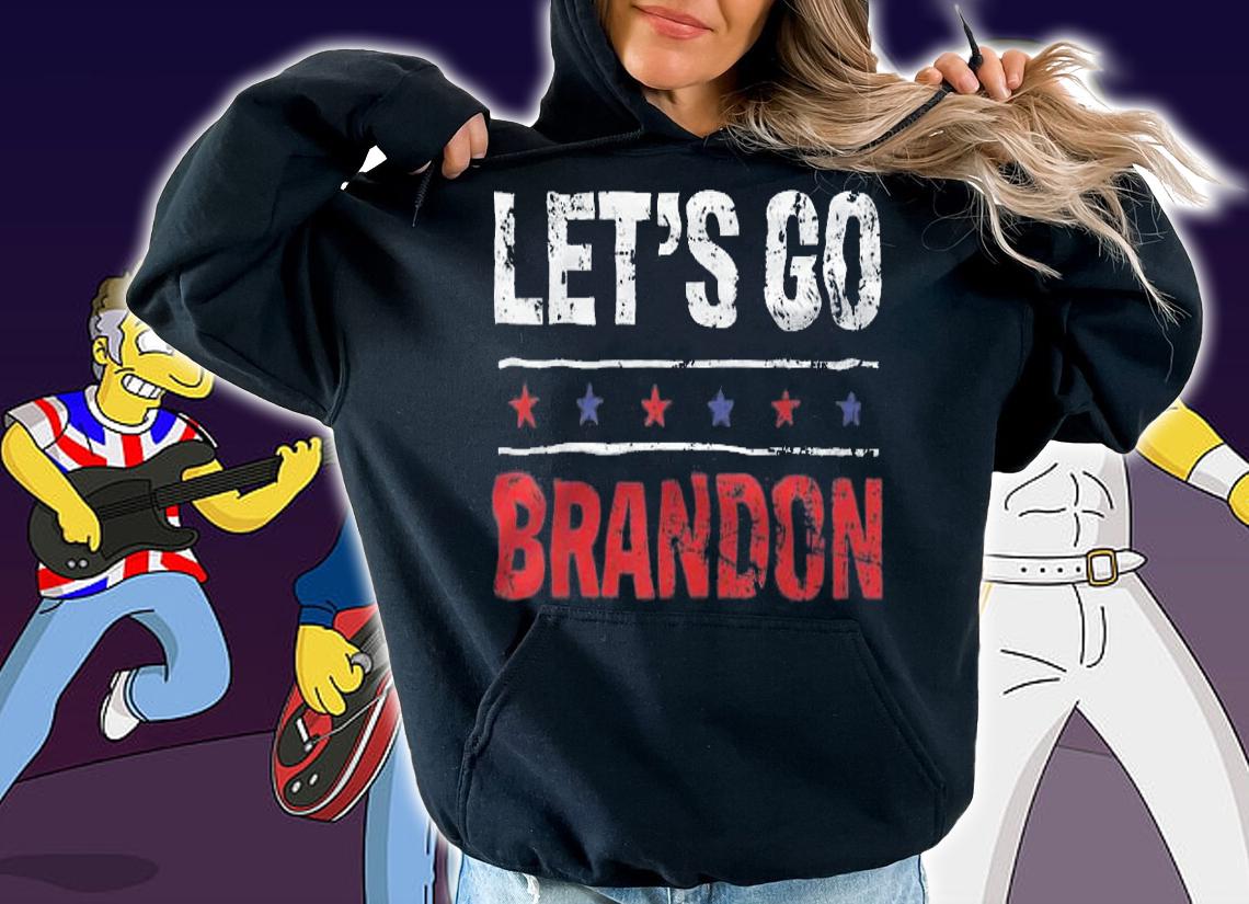 Let's Go Brandon Anti Liberal Conservative Vintage USA Flag T-Shirt hoodie