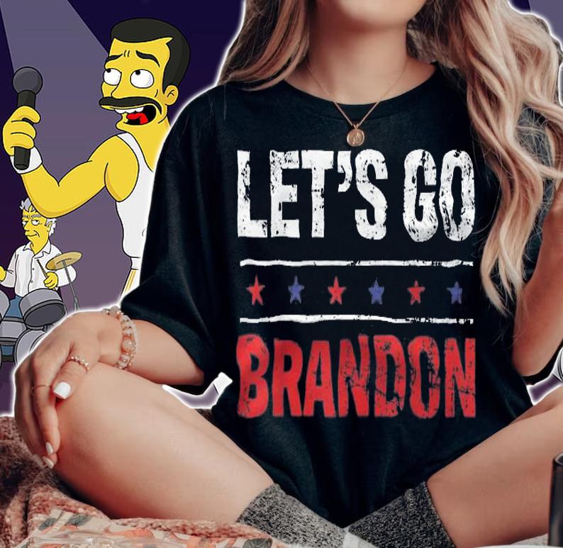 Let's Go Brandon Anti Liberal Conservative Vintage USA Flag T-Shirt woman shirt