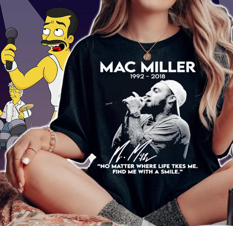 Mac Miller 1992-2018 No Matter Where Life Takes Me Find Me With A Smile Signatures Shirt woman shirt