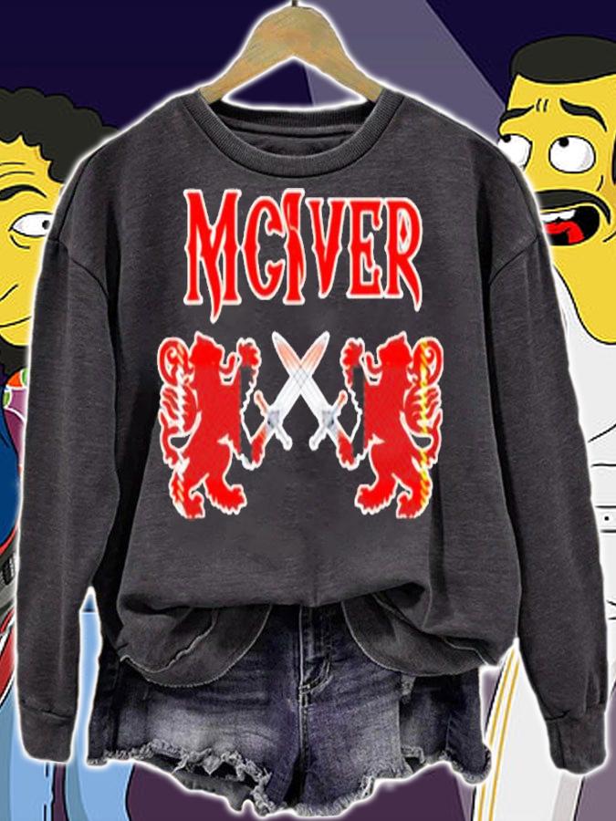 Mciver Scottish Clan Family Kilt Tartan Lion T-Shirt sweatshirt