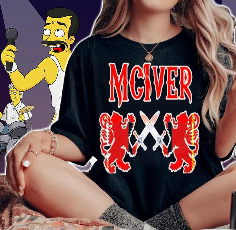 Mciver Scottish Clan Family Kilt Tartan Lion T-Shirt woman shirt